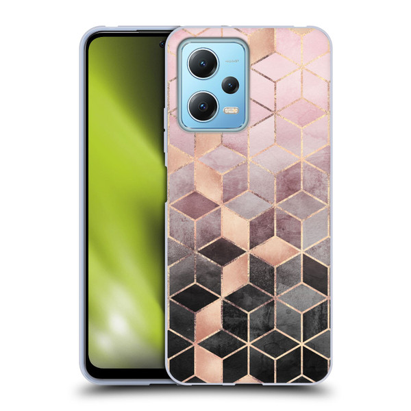 Elisabeth Fredriksson Cubes Collection Pink And Grey Gradient Soft Gel Case for Xiaomi Redmi Note 12 5G