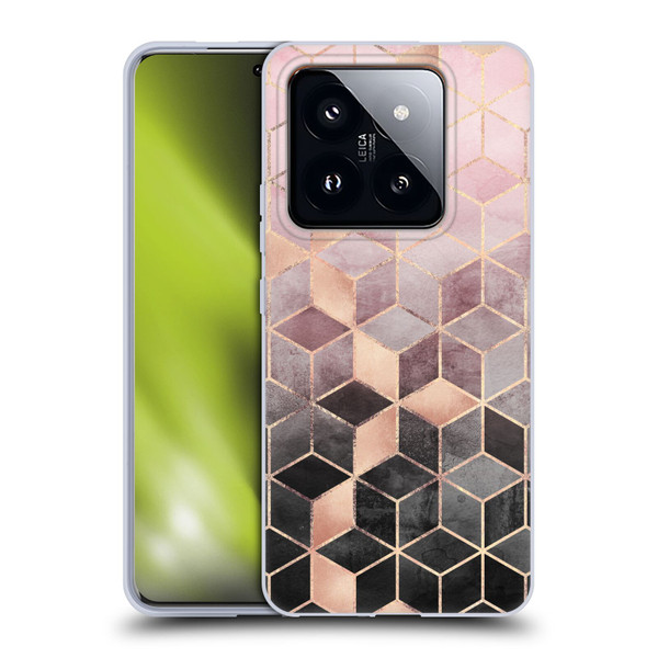 Elisabeth Fredriksson Cubes Collection Pink And Grey Gradient Soft Gel Case for Xiaomi 14 Pro