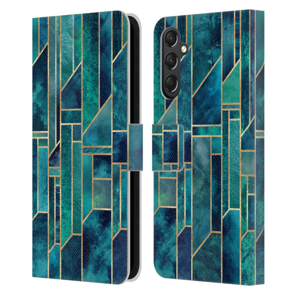 Elisabeth Fredriksson Geometric Design And Pattern Blue Skies Leather Book Wallet Case Cover For Samsung Galaxy A24 4G / M34 5G
