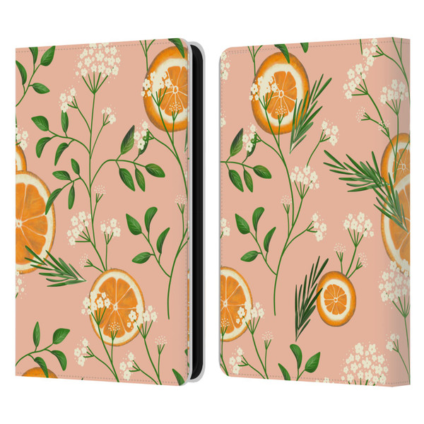 Anis Illustration Graphics Elderflower Orange Pastel Leather Book Wallet Case Cover For Amazon Kindle 11th Gen 6in 2022