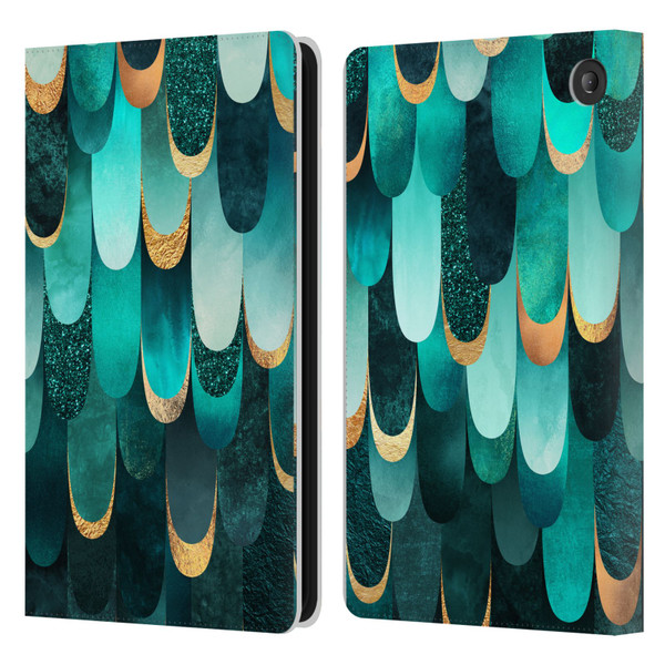 Elisabeth Fredriksson Sparkles Turquoise Leather Book Wallet Case Cover For Amazon Fire 7 2022