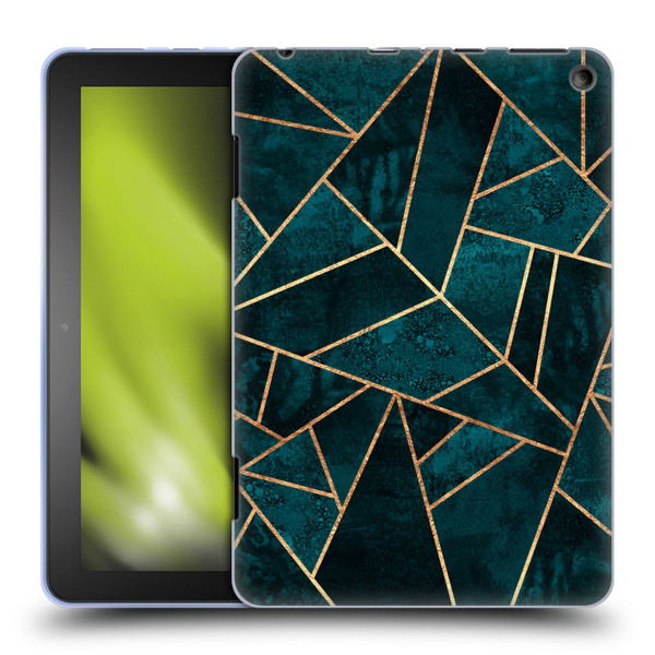 Elisabeth Fredriksson Sparkles Deep Teal Stone Soft Gel Case for Amazon Fire HD 8/Fire HD 8 Plus 2020