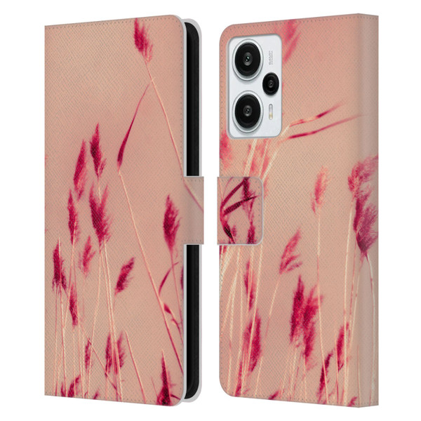 Dorit Fuhg Nature Pink Summer Leather Book Wallet Case Cover For Xiaomi Redmi Note 12T