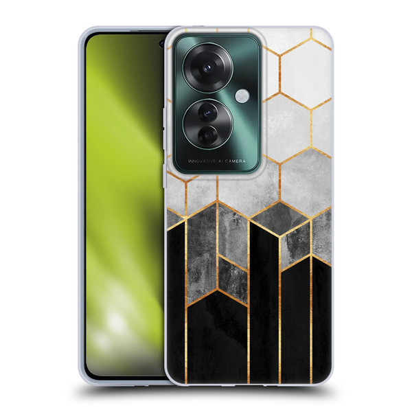 Elisabeth Fredriksson Sparkles Charcoal Hexagons Soft Gel Case for OPPO Reno11 F 5G / F25 Pro 5G