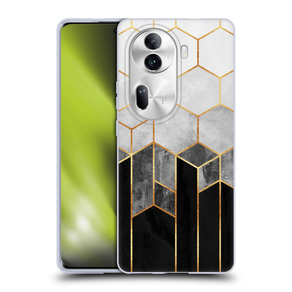 Elisabeth Fredriksson Sparkles Charcoal Hexagons Soft Gel Case for OPPO Reno11 Pro