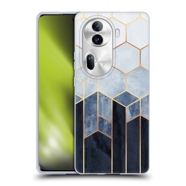 Elisabeth Fredriksson Sparkles Soft Blue Hexagons Soft Gel Case for OPPO Reno11 Pro