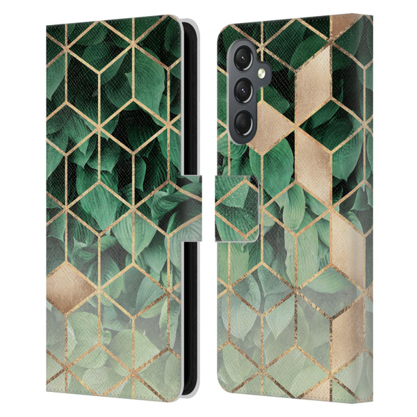 Elisabeth Fredriksson Sparkles Leaves And Cubes Leather Book Wallet Case Cover For Samsung Galaxy A25 5G