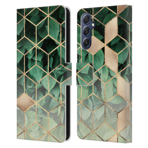 Elisabeth Fredriksson Sparkles Leaves And Cubes Leather Book Wallet Case Cover For Samsung Galaxy M54 5G