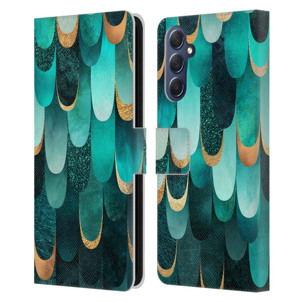 Elisabeth Fredriksson Sparkles Turquoise Leather Book Wallet Case Cover For Samsung Galaxy M54 5G