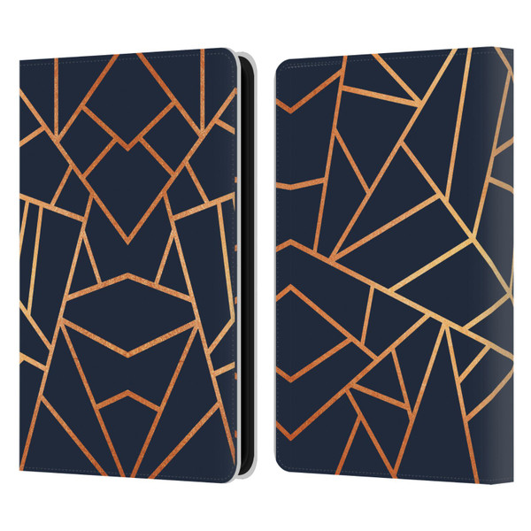 Elisabeth Fredriksson Stone Collection Copper And Midnight Navy Leather Book Wallet Case Cover For Amazon Kindle 11th Gen 6in 2022