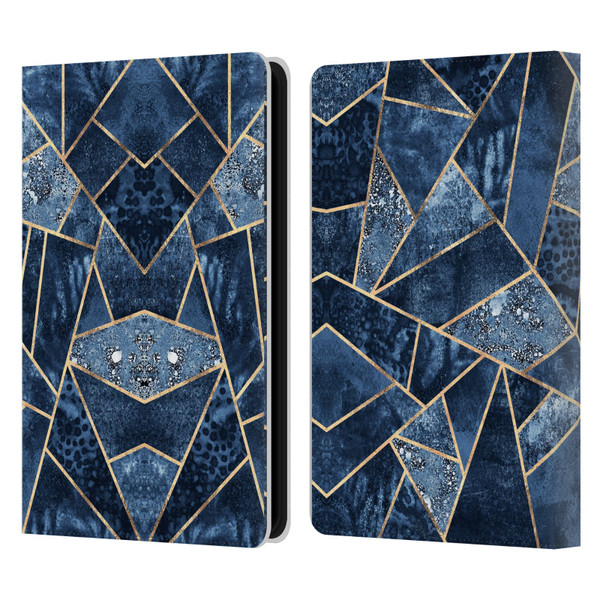Elisabeth Fredriksson Stone Collection Blue Leather Book Wallet Case Cover For Amazon Kindle Paperwhite 5 (2021)