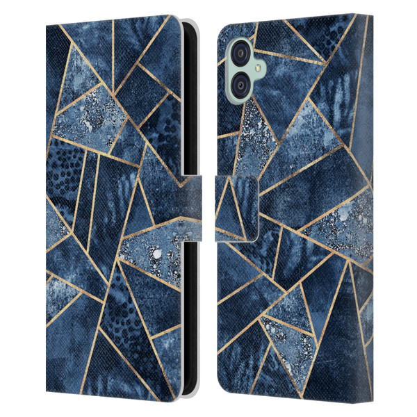 Elisabeth Fredriksson Stone Collection Blue Leather Book Wallet Case Cover For Samsung Galaxy M04 5G / A04e