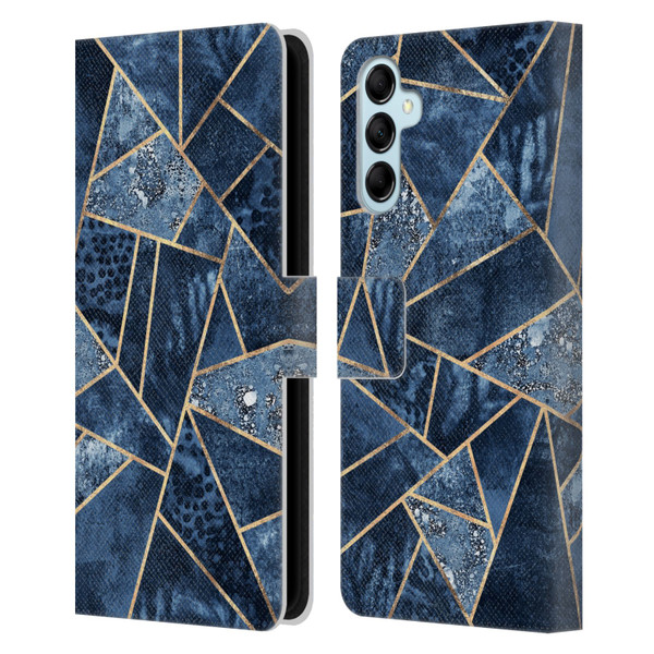 Elisabeth Fredriksson Stone Collection Blue Leather Book Wallet Case Cover For Samsung Galaxy M14 5G