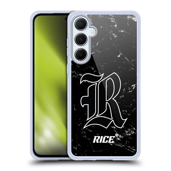 Rice University Rice University Black And White Marble Soft Gel Case for Samsung Galaxy A55 5G