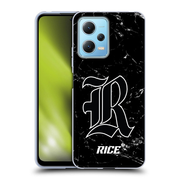 Rice University Rice University Black And White Marble Soft Gel Case for Xiaomi Redmi Note 12 5G