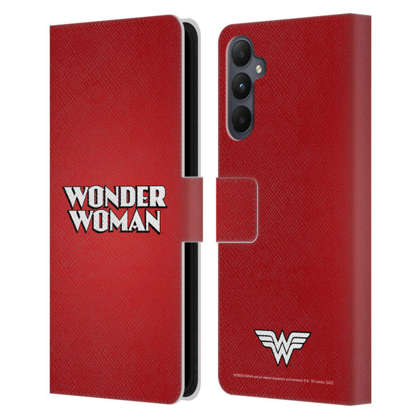 Wonder Woman DC Comics Logos Text Leather Book Wallet Case Cover For Samsung Galaxy A05s