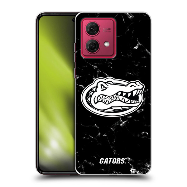 University Of Florida UF University Of Florida Black And White Marble Soft Gel Case for Motorola Moto G84 5G