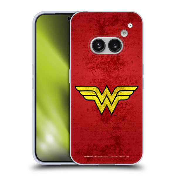 Wonder Woman DC Comics Logos Distressed Look Soft Gel Case for Nothing Phone (2a)