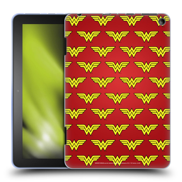 Wonder Woman DC Comics Logos Pattern Soft Gel Case for Amazon Fire HD 8/Fire HD 8 Plus 2020