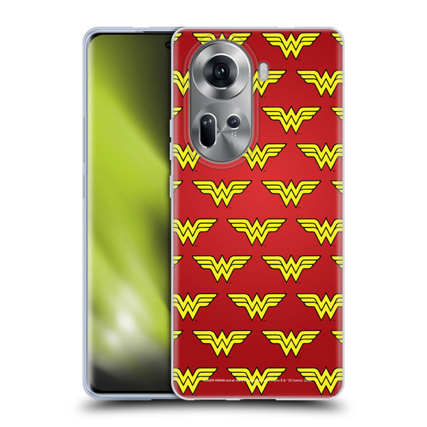 Wonder Woman DC Comics Logos Pattern Soft Gel Case for OPPO Reno11