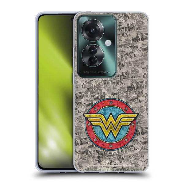 Wonder Woman DC Comics Vintage Art Comics Logo Soft Gel Case for OPPO Reno11 F 5G / F25 Pro 5G