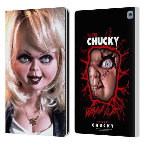 Bride of Chucky Key Art Tiffany Doll Leather Book Wallet Case Cover For Amazon Fire HD 10 / Plus 2021