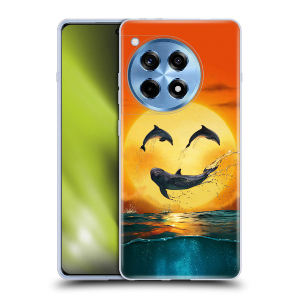 Vincent Hie Graphics Dolphins Smile Soft Gel Case for OnePlus 12R