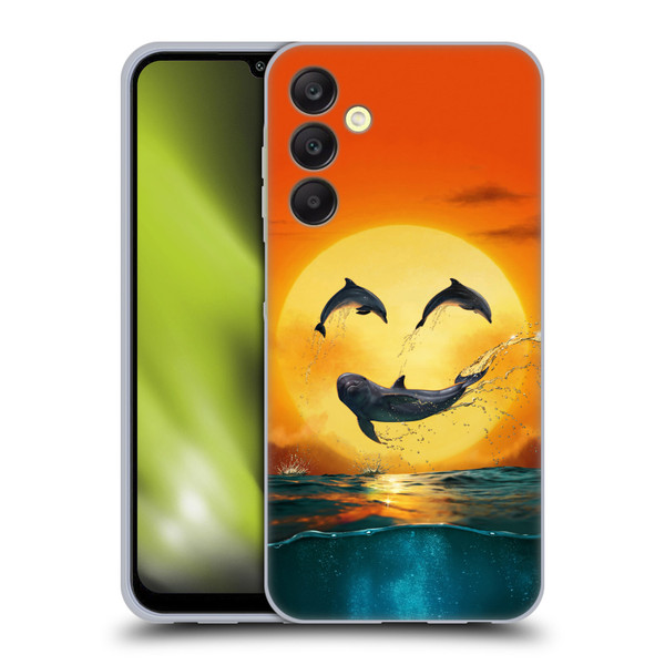 Vincent Hie Graphics Dolphins Smile Soft Gel Case for Samsung Galaxy A25 5G