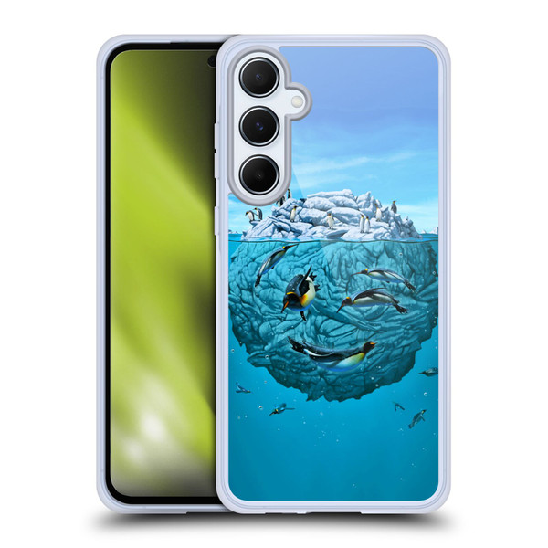 Vincent Hie Graphics Penguin Wink Soft Gel Case for Samsung Galaxy A55 5G