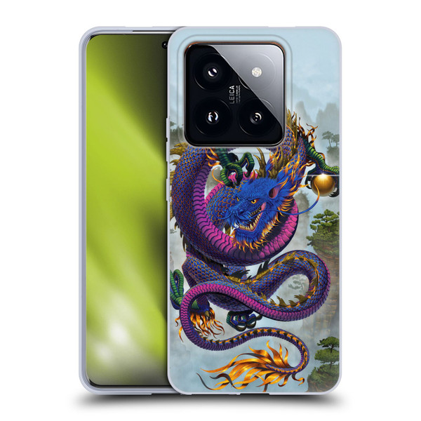 Vincent Hie Graphics Good Fortune Dragon Blue Soft Gel Case for Xiaomi 14 Pro