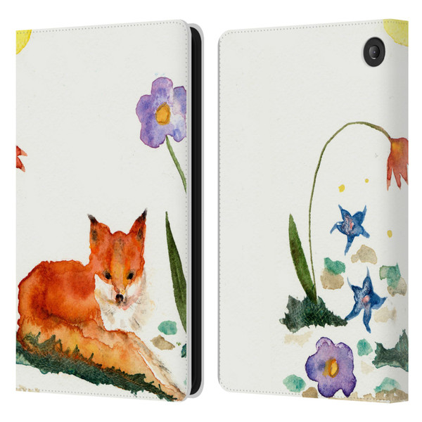 Wyanne Animals Little Fox In The Garden Leather Book Wallet Case Cover For Amazon Fire 7 2022