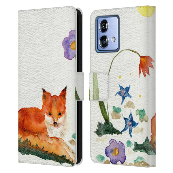 Wyanne Animals Little Fox In The Garden Leather Book Wallet Case Cover For Motorola Moto G84 5G