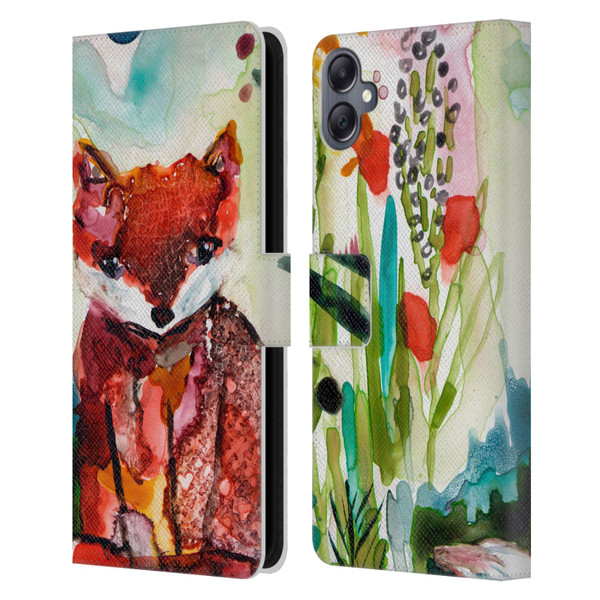 Wyanne Animals Baby Fox In The Garden Leather Book Wallet Case Cover For Samsung Galaxy A05