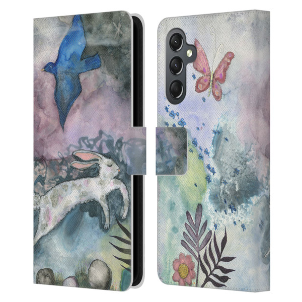 Wyanne Animals Bird and Rabbit Leather Book Wallet Case Cover For Samsung Galaxy A25 5G