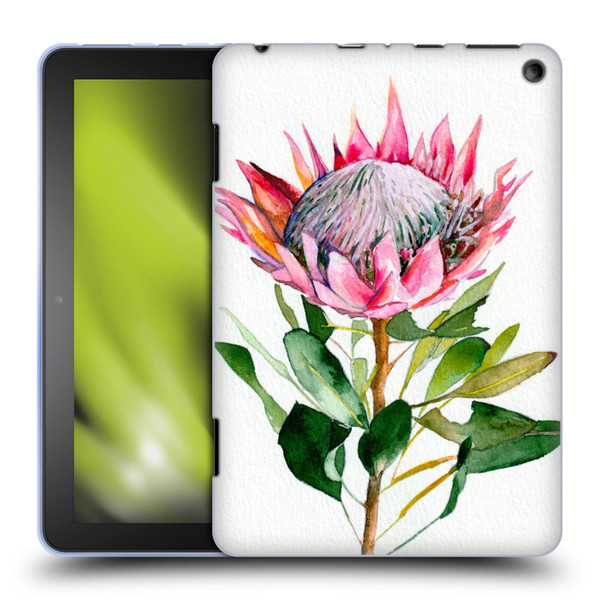 Mai Autumn Floral Blooms Protea Soft Gel Case for Amazon Fire HD 8/Fire HD 8 Plus 2020