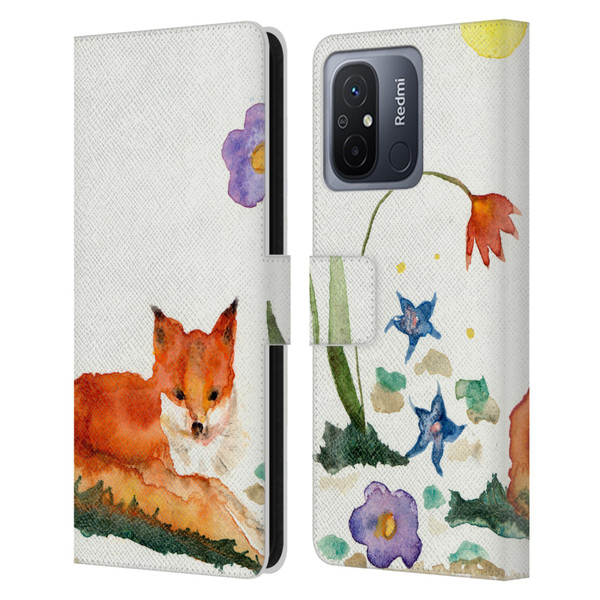 Wyanne Animals Little Fox In The Garden Leather Book Wallet Case Cover For Xiaomi Redmi 12C