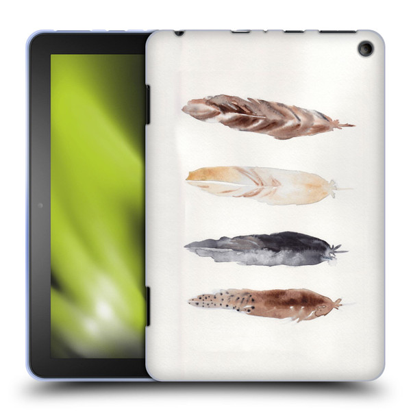 Mai Autumn Feathers Pattern Soft Gel Case for Amazon Fire HD 8/Fire HD 8 Plus 2020