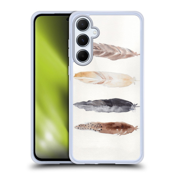 Mai Autumn Feathers Pattern Soft Gel Case for Samsung Galaxy A55 5G