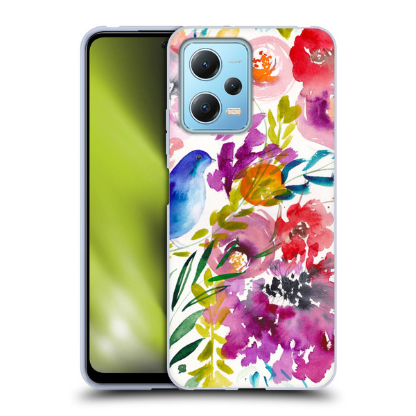 Mai Autumn Floral Garden Bluebird Soft Gel Case for Xiaomi Redmi Note 12 5G