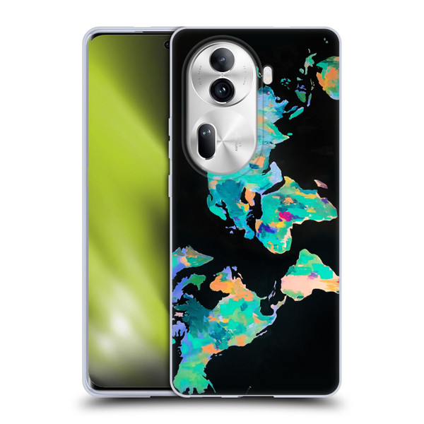 Mai Autumn Paintings World Map Soft Gel Case for OPPO Reno11 Pro