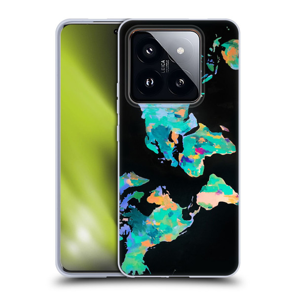 Mai Autumn Paintings World Map Soft Gel Case for Xiaomi 14 Pro
