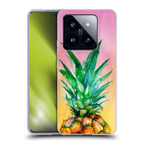 Mai Autumn Paintings Ombre Pineapple Soft Gel Case for Xiaomi 14 Pro