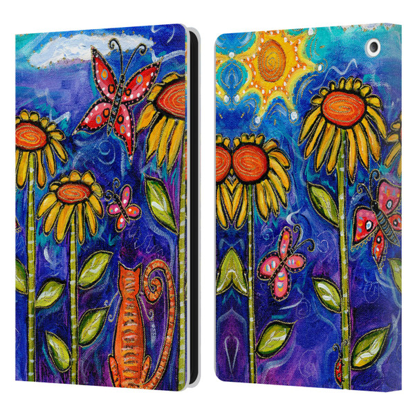 Wyanne Nature 2 Sundown Sunflowers Leather Book Wallet Case Cover For Amazon Fire HD 8/Fire HD 8 Plus 2020