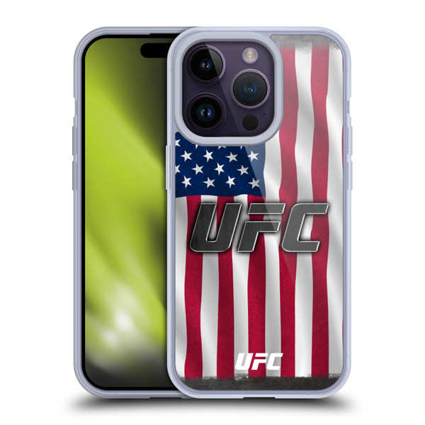 UFC Logo US Flag Soft Gel Case for Apple iPhone 14 Pro