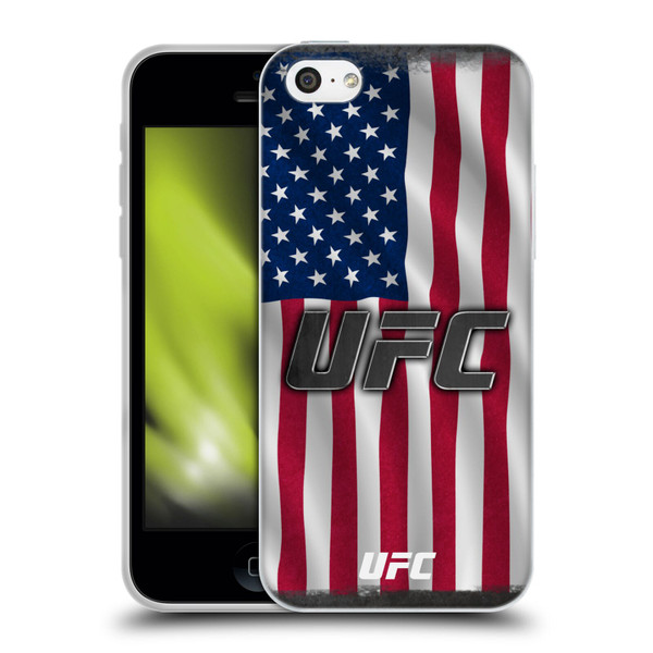 UFC Logo US Flag Soft Gel Case for Apple iPhone 5c