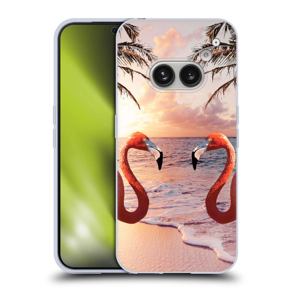 Random Galaxy Mixed Designs Flamingos & Palm Trees Soft Gel Case for Nothing Phone (2a)