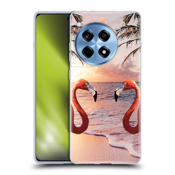 Random Galaxy Mixed Designs Flamingos & Palm Trees Soft Gel Case for OnePlus 12R