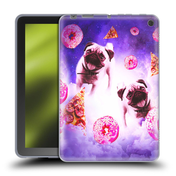 Random Galaxy Mixed Designs Pugs Pizza & Donut Soft Gel Case for Amazon Fire HD 8/Fire HD 8 Plus 2020