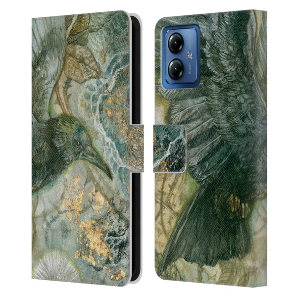 Stephanie Law Birds Detached Shadow Leather Book Wallet Case Cover For Motorola Moto G14