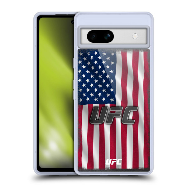 UFC Logo US Flag Soft Gel Case for Google Pixel 7a